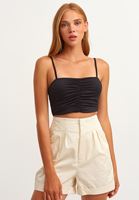 Bayan Siyah Close-Fit Büzgülü Bralet