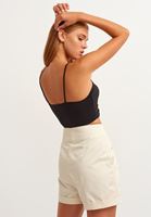 Bayan Siyah Close-Fit Büzgülü Bralet