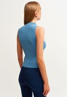 Bayan Mavi High-Neck Atlet 