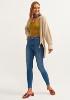 Bayan Mavi Casual Pamuklu Skinny Pantolon