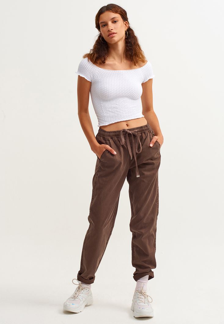 Women Brown Soft Touch Baggy Pants ( TENCEL™ )