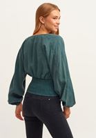 Bayan Yeşil Nature Friendly Bohem Bluz ( TENCEL™ )