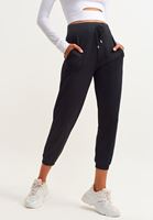 Bayan Siyah Doğa Dostu Crop Jogger Pantolon ( TENCEL™ )