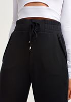 Bayan Siyah Doğa Dostu Crop Jogger Pantolon ( TENCEL™ )
