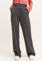 Bayan Antrasit Kemerli Wide-Leg Pantolon