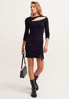Bayan Siyah Cut-Out Mini Elbise