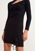 Bayan Siyah Cut-Out Mini Elbise