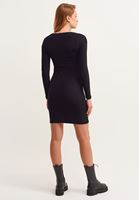 Bayan Siyah Cut-Out Mini Elbise