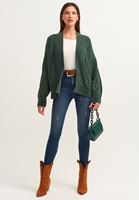 Bayan Krem Off-Shoulder Uzun Kollu Bluz