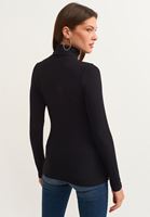 Bayan Siyah Roll-Neck Bluz