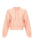 Bayan Pembe Yüksek Yaka Sweatshirt