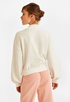 Yüksek Yaka Sweatshirt ve Çıtçıt Detaylı Pantolon Kombini