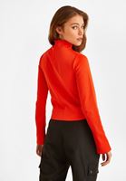 Bayan Turuncu Dik Yaka Sweatshirt