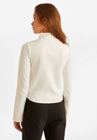Bayan Krem Dik Yaka Sweatshirt