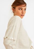 Bayan Krem Çıkarılabilir Çıtçıt Detaylı Sweatshirt