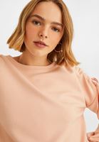 Bayan Pembe Kol Detaylı Sweatshirt