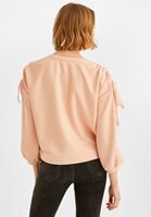 Bayan Pembe Kol Detaylı Sweatshirt
