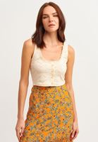 Bayan Bej Dantelli Crop Atlet