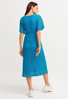 Women Blue Double Breast Midi Dress