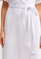 Women White Double Breast Midi Dress