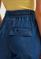 Bayan Mavi Denim Kargo Jogger Pantolon