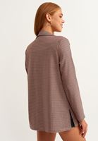 Bayan Siyah Desenli Blazer Ceket