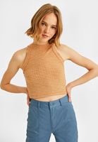 Bayan Çok Renkli Halter Yaka Crop Top