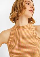 Bayan Çok Renkli Halter Yaka Crop Top