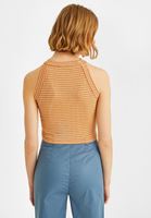 Bayan Çok Renkli Halter Yaka Crop Top