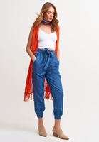 Bayan Mavi Ultra Yüksek Bel Denim Jogger ( TENCEL™ )