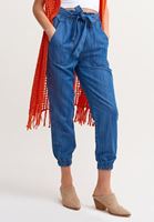 Bayan Mavi Ultra Yüksek Bel Denim Jogger ( TENCEL™ )