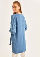 Bayan Mavi Oversize Denim Gömlek ( TENCEL™ )
