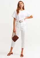 Women White Ultra High Slouchy Pants