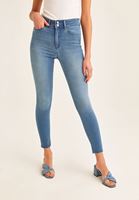 Bayan Mavi Yüksek Bel Skinny Denim Pantolon