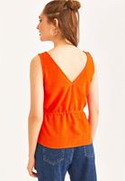 Bayan Turuncu Fırfır Detaylı Atlet ( TENCEL™ )