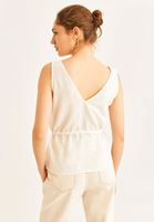 Bayan Krem Fırfır Detaylı Atlet ( TENCEL™ )