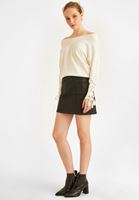 Women Cream Off Shoulder Pullover