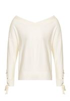 Women Cream Off Shoulder Pullover