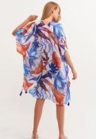 Bayan Çok Renkli Yaz Rüzgarı Midi Kimono