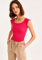 Women Pink Seamless Crop T-Shirt