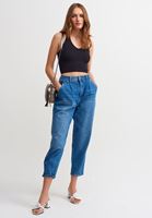 Bayan Siyah Halter Yaka Crop Top