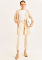 Women Beige Oversize Cotton Cardigan
