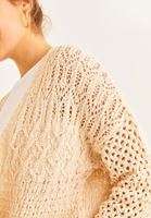 Women Beige Oversize Cotton Cardigan