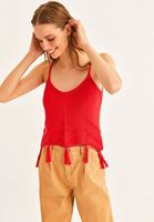 Women Pink V-Neck Cotton Tank Top
