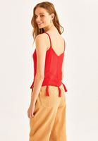 Women Pink V-Neck Cotton Tank Top