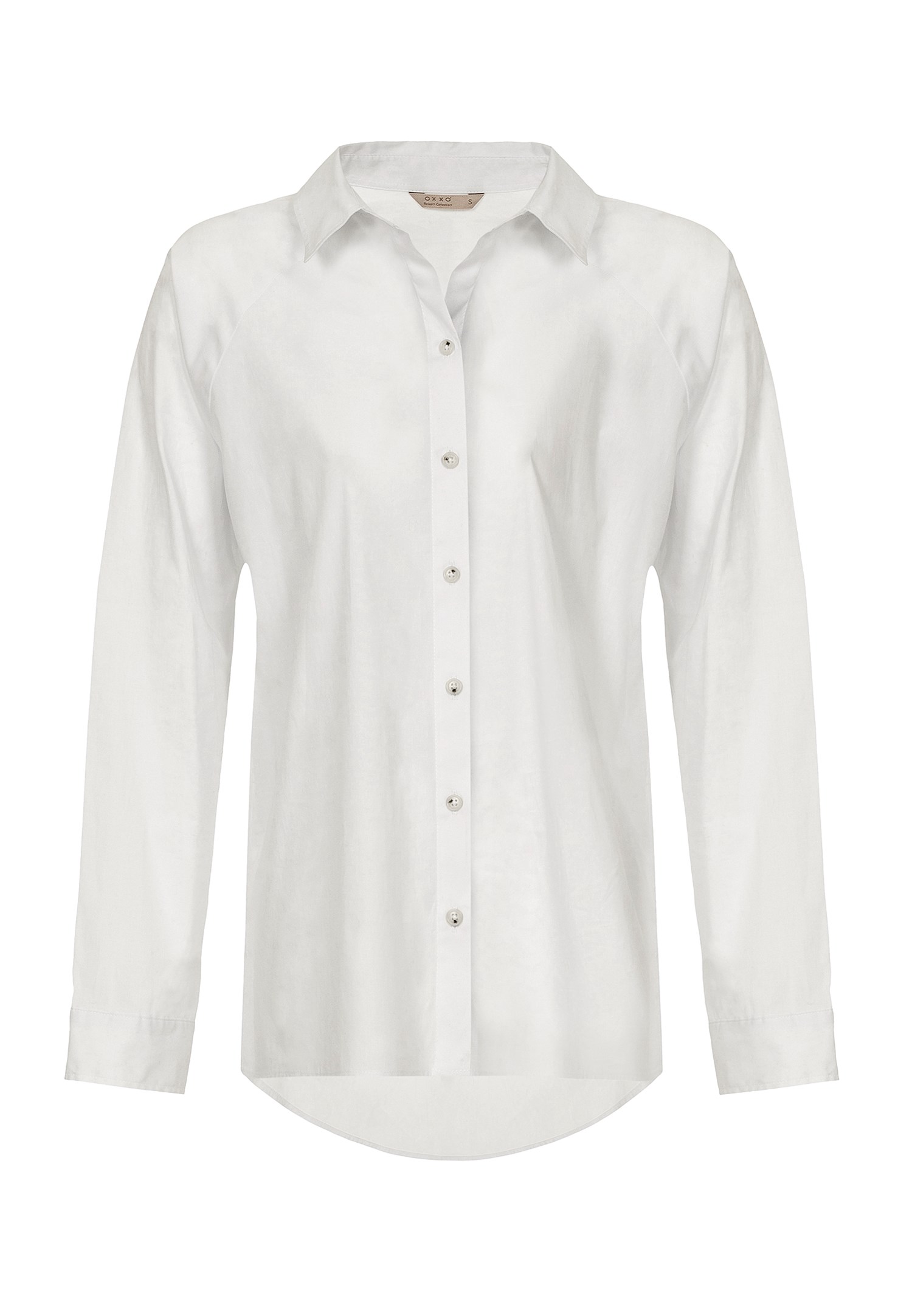 White Oversize Long Sleeve Shirt Online Shopping | OXXOSHOP
