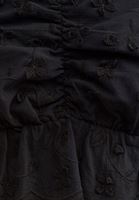 Women Black Balloon Sleeve Crop Blouse