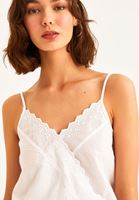 Women White Double Breasted Top