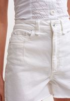 Women White High Rise Midi Short