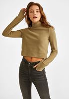 Bayan Yeşil Yüksek Yaka Sweatshirt